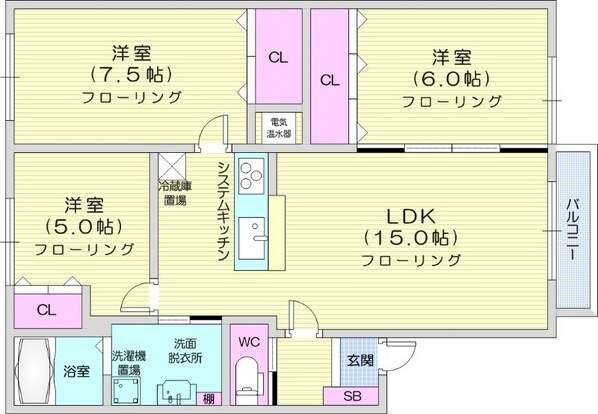 百合が原駅 徒歩28分 2階の物件間取画像